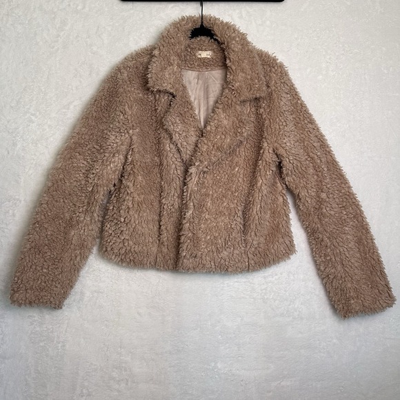 Anthropologie By Hem and Thread Coat Tan Soft Size M Mid Length Shearling - Picture 2 of 13